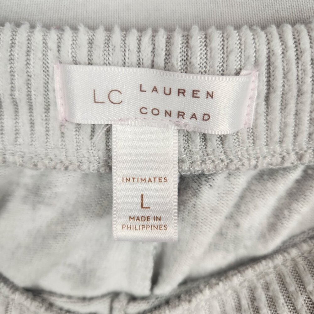 Lauren Conrad Dachshund Pajama Set Womens L Gray Snowflake Poly Knit Stretch - Picture 14 of 14